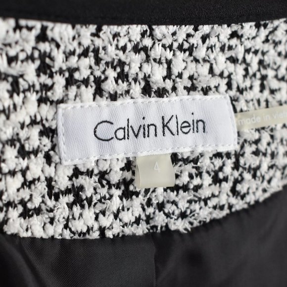 Calvin Klein Textured Piped Open Front Blazer 4 - Picture 7 of 7